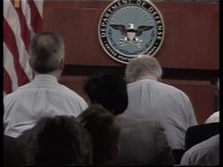 Briefing by Rumsfeld and White House spokesman News Clip