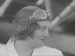 Ruth Elder with plane in 1927 and in California motorboat race in 1933 News Clip