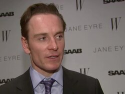 INTERVIEW: Michael Fassbender on working with Judi Dench. at the 'Jane Eyre' New York Premiere - Arrivals at New York NY. Stock Footage