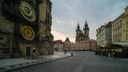 Time Lapse of Crowd walking at Prague town centre, Czech Stock Footage