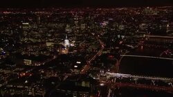 St Paul's Cathederal Overview at Night Stock Footage