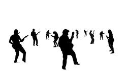 Guitarist Silhouettes Stock Footage