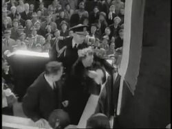 First Lady Mamie Eisenhower launches the first Atomic Sub Nautilus. News Clip