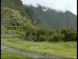 Machu Picchu, the sacred rock, MS, Peru Stock Footage