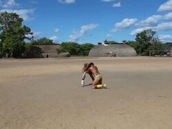 Kamayura Tribe Of The Xingu Indian Reserve Stock Footage