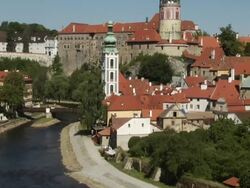 Tilt Up Shot Cesky Krumlov Castle Cesky Krumlov Bohemia Czech Republic Stock Footage