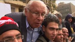 WRAP Protests in Tahrir Sq, chanting, tank,  night shots News Clip