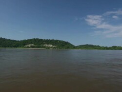 WS POV View of rural mississippi river / Rock Island, Illinois, United States Stock Footage