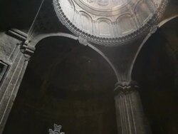 Geghard monastery, interior view of the monastery Stock Footage