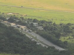 highway in dust Stock Footage