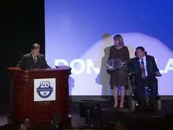 SPEECH: Bob Costas announcing Don Shula to the stage  Stock Footage