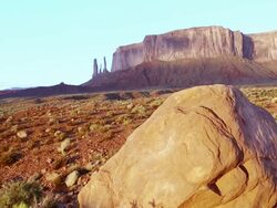 MS Shot of warm landscape of monument valley / Monument Valley, Utah, United States  Stock Footage