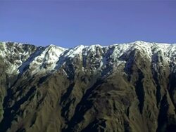 WS PAN View of Caucasus mountains and snowy peaks / Stepantsminda, Kazbegi, Georgia  Stock Footage