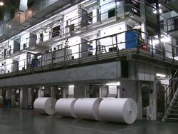 WS Interior view of printing press / Trier, Rhineland-Palatinate, Germany Stock Footage