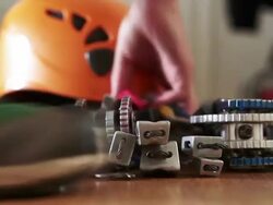 Climber heads out for Adventure Stock Footage