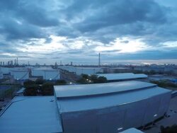 Oil refinery factory Stock Footage