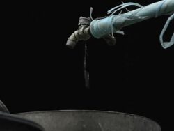 MS dripping faucet / Xam Neua, Laos Stock Footage