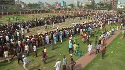 Funeral for 18 unidentified bodies in building collapse News Clip