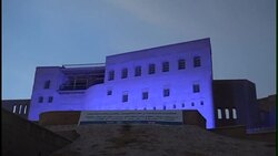 CLEAN : Iraq Arbil citadel lit in blue for UN anniversary News Clip