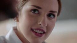 Restaurant waitress listens to boss in staff meeting Stock Footage