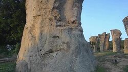 panning: Mo Hin Khao Chaiyaphum Stone Henge of Thailand Stock Footage