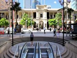 Historical General Post Office, city centre, Brisbane, Queensland, Australia, Southern Hemisphere Stock Footage