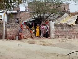 WS PAN TD View of Living in Village in India / Murshidabad, West Bengal, India  Stock Footage