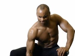 Strong athletic black male working out. Stock Footage