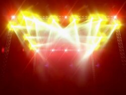 Red Concert Stage Lights and Flare Stock Footage