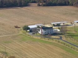 MS AERIAL ZI Shot of house in field / North Carolina, United States Stock Footage