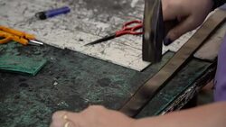 Leather. Craft shop Stock Footage