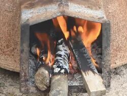 Logs burning in a fireplace Stock Footage