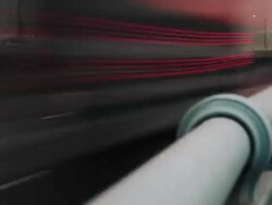 Time lapse, cars and traffic blur down highway across Ben Franklin Bridge. Stock Footage