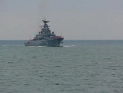 Russian warship Stock Footage