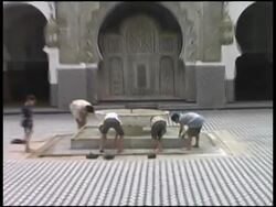 Islamic Mosque: Friday Washing At Ablution Fountain / Wudu Stock Footage