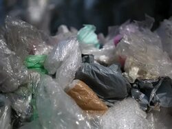 Pile of Plastic Waste TILT UP Stock Footage