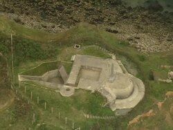 WW2 Bunkers At Pointe Du Hoc Stock Footage