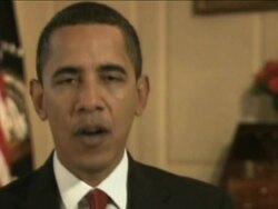 Obama on economic crisis, stimulus package in weekly address News Clip