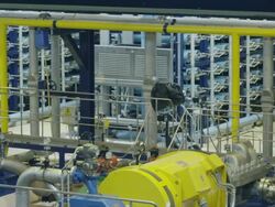 PAN compressor room and filter racks in water treatment plant, RED R3D 4K Stock Footage