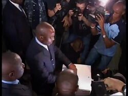 WRAP Kabila voting, Bemba voting, Riot police deployed, un forces on site News Clip