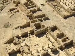 Aerial the ruins of Avdat, Negev, Israel Stock Footage