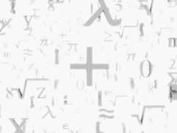 CGI pulling out of infinite math symbols and numbers floating in space Stock Footage