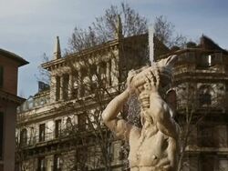 Fontana del Tritone in piazza Barberini of Rome Stock Footage