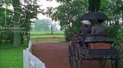 Horse-drawn carriage in the countryside, 1908 - reenactment, clip 2 Stock Footage