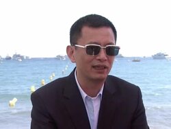 Cannes photocall for "Ashes of Time" Photocall Stock Footage