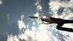 HD Super Slow-Mo: BMX Stunt Rider Doing Trick Stock Footage