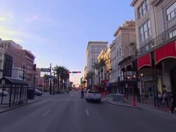POV, Car driving on Canal Street, New Orleans, Louisiana, USA Stock Footage