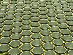 Medium static - A machine moves hundreds of aluminum beverage cans /  Colorado, United States Stock Footage