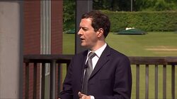 George Osborne soundbite - campaigning for the Remain campaign for the EU Referendum in the UK News Clip