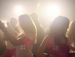 People dacing in disco Stock Footage